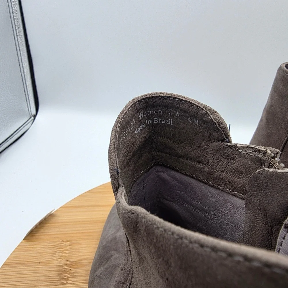 Johnston & Murphy Womens Grey Suede Pointed Toe Stiletto Ankle Booties Size 6M‎